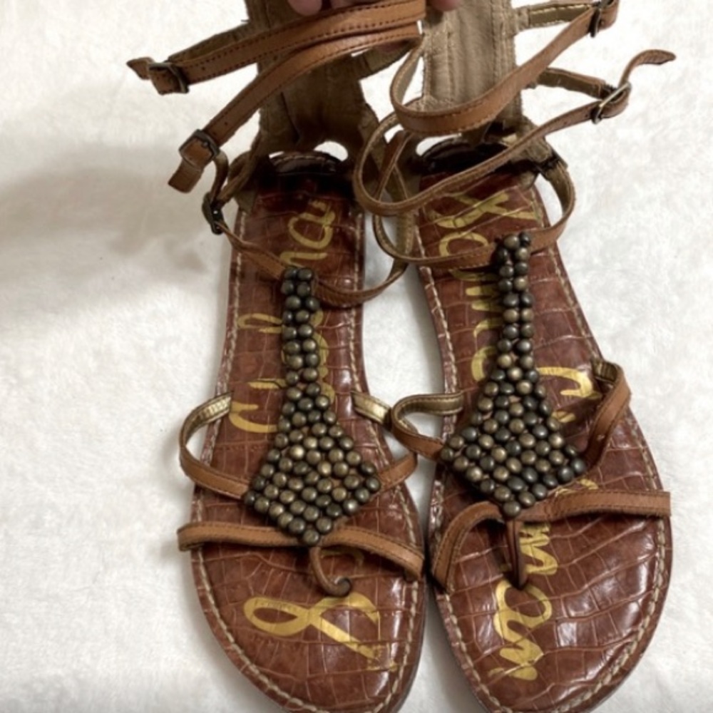 Sam Edelman Brown Gladiator Studded Sandals